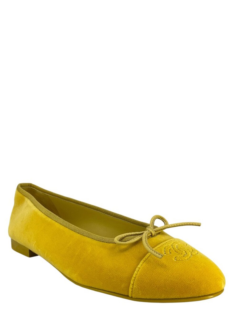 Chanel CC Cap Toe Velvet Ballet Flats Size 9